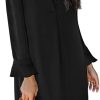 Dresses for Women 2025 V Neck Spring Summer Ruffle Long Sleeve Simple Casual Loose Flowy Autumn Winter Shift Dress