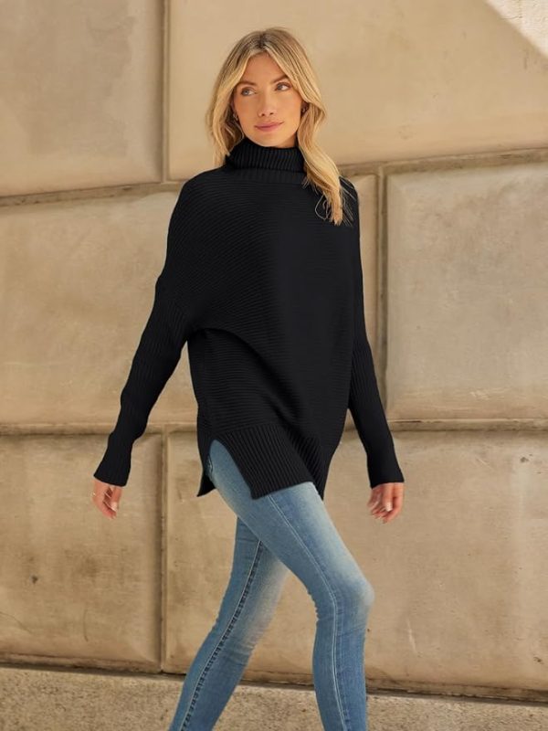 LILLUSORY Womens Turtleneck Oversized Tunic Fall Sweaters 2025 Casual Long Pullover Knit Winter Cute Poncho Fashion Trendy