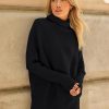 LILLUSORY Womens Turtleneck Oversized Tunic Fall Sweaters 2025 Casual Long Pullover Knit Winter Cute Poncho Fashion Trendy
