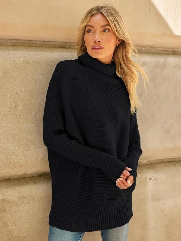 LILLUSORY Womens Turtleneck Oversized Tunic Fall Sweaters 2025 Casual Long Pullover Knit Winter Cute Poncho Fashion Trendy