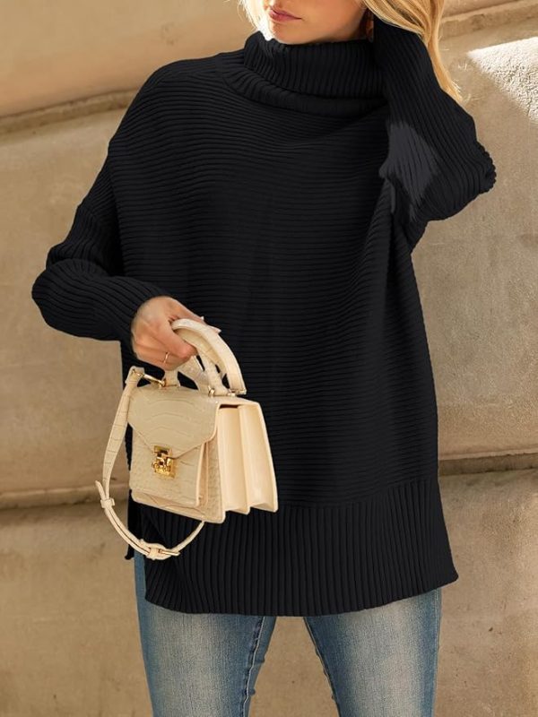 LILLUSORY Womens Turtleneck Oversized Tunic Fall Sweaters 2025 Casual Long Pullover Knit Winter Cute Poncho Fashion Trendy
