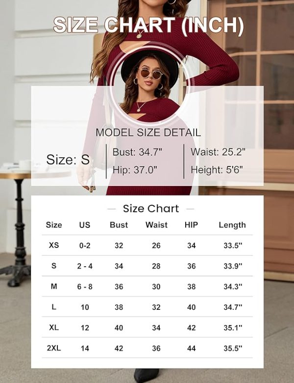 Blooming Jelly Womens Long Sleeve Sweater Dress Sexy Cut Out Bodycon Mini Fall Dress Trendy Ribbed Knit Ladies Winter Sweater