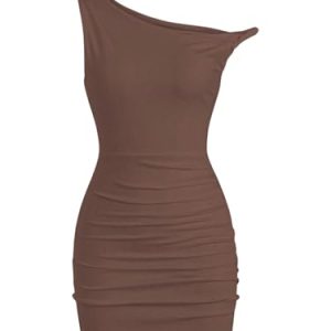 Women's Summer Mini Dresses Off The Shoulder Ruched Bodycon Graduation Dress Sexy Going Out Party Club Outfits