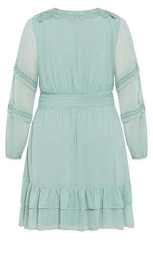 Women's Plus Size Dress - V Neck Frill Front Mini