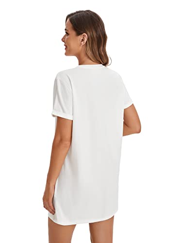 Women Casual Short T Shirt Dress Short Sleeve Straight Mini Tee Shirt Dress