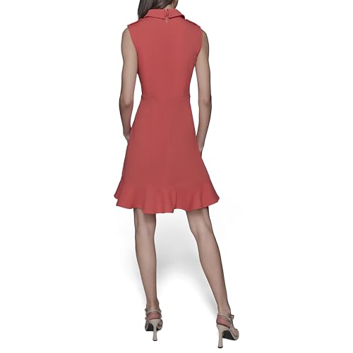 Women's Ruffle Flounce Collared Sleeveless Mini Dress