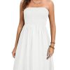 Summer Dresses for Women Strapless Casual Beach Cover Ups Tube Top Sundress