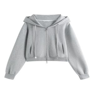 Women's Cotton Hoodie Set, Elastic Mini Skirt & Jacket Combo