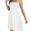 Summer Dresses for Women Strapless Casual Beach Cover Ups Tube Top Sundress