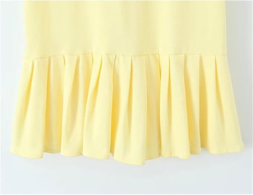 Women's Retro Pleated Knit Mini Dress Preppy Collared Short Summer