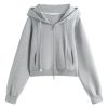 Women's Cotton Hoodie Set, Elastic Mini Skirt & Jacket Combo