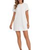 Women Casual Short T Shirt Dress Short Sleeve Straight Mini Tee Shirt Dress