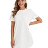 Women Casual Short T Shirt Dress Short Sleeve Straight Mini Tee Shirt Dress