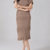Women's Summer Folds Mini Dress - Round Neck Short Sleeve High Waist Designer Dress