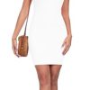 Summer Dresses for Women Sexy Mini Dress Ribbed Knit Fitted Square Neck Bodycon Party Club Tank Dresses