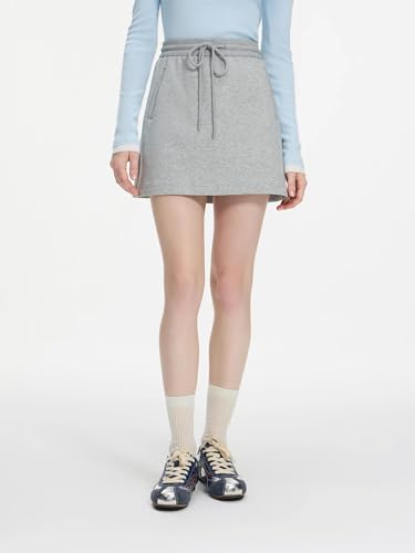 Women's Cotton Hoodie Set, Elastic Mini Skirt & Jacket Combo