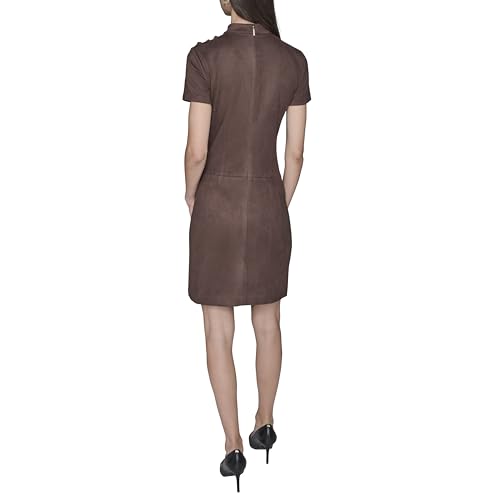 Women's Short Sleeve Mock Neck Sheath Mini Dress