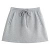 Women's Cotton Hoodie Set, Elastic Mini Skirt & Jacket Combo
