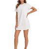 Women Casual Short T Shirt Dress Short Sleeve Straight Mini Tee Shirt Dress