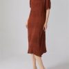 Women's Summer Folds Mini Dress - Round Neck Short Sleeve High Waist Designer Dress