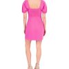 Women's Short Puff Sleeve Square Neck Stretch Woven Corset Mini Dress