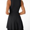 Women's Square Neck Summer Party Flowy Ruffle Hem Ruched Waist Mini Dress