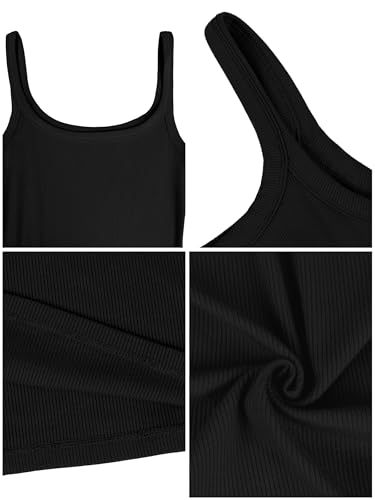 Women's Summer Bodycon Dress Scoop Neck Sleeveless Slim Fit 2025 Casual Basic Mini Dresses