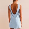 Womens Summer Linen Mini Dress Boat Neck Low Back Sleeveless Tank Dresses with Pockets 2025 Vacation Outfits