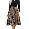 Women 2025 Fall Long Sleeve Crewneck Causal Business Church Work Teacher Outfits Ribbed Midi Dress with Pockets