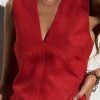 Women's Summer Sleeveless Mini Dress Cotton Linen V Neck Cinched A Line Slim Tank Short Dress