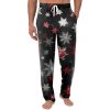 Christmas Pj Pants Men Comfortable Reindeer Christmas Print Open Bottom Drawstring Pjs Pants with Pockets