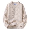 Oversized Sweater 90s Vintage Cable Knit Long Sleeve Women Heavy Crewneck Pullover