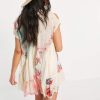 Women??s Boho Mini Dress Y2k Floral Print Deep V-Neck Puff Sleeve Short Dress 2025 Summer Loose Beach Sundress
