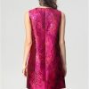 Purple Jacquard Sleeveless Mini Dress with Beaded Detail Casual Summer Outfit for Women
