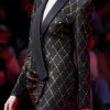 Women's Hot Fix Crystal Mini Dress, V-Neck Long Sleeve Patchwork Fold Detail Dress
