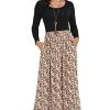41GyXs5f64L.jpg Women's Long Sleeves Maxi Dress Plain Empire Waist Casual Dress Loose Fall/Winter Dresses with Pockets