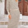 2 Piece Skirts Sets For Women Fall Fashion 2025 Striped Sweater Dress Knit Lounge Travel Outfits Winter Clothing