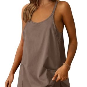 Womens Summer Mini Dress 2025 Casual Sleeveless Built in Shapewear Sundress Trendy Short Tennis Athletic Outfits