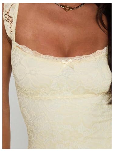Women's Summer Mini Dress Floral Lace Sleeveless Vacation Cute A Line Dresses