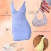 Women's Summer Bodycon Dresses Sexy V Neck Sleeveless Backless Vacation Going Out Party Club Mini Dress