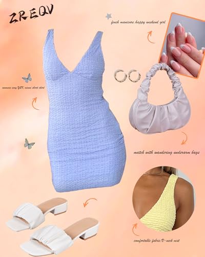Women's Summer Bodycon Dresses Sexy V Neck Sleeveless Backless Vacation Going Out Party Club Mini Dress