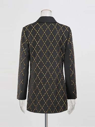 Women's Hot Fix Crystal Mini Dress, V-Neck Long Sleeve Patchwork Fold Detail Dress