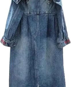 Women??s Strapless Denim Dress Slit High Waist Casual Wear
