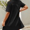 Womens Button Down Shirt Dress Oversized Casual Short Sleeve Collared V Neck Summer Mini Dresses