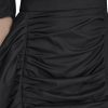 Women's 3/4 Puff Sleeve Jewel Neck Ruched Sheath Mini Dress