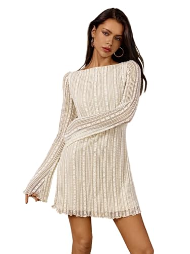 Women's 2025 Spring Fall Dress Long Sleeve Elegant Mini Dress, Autumn Winter A-Line Dress