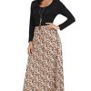 41YDqMS1sL.jpg Women's Long Sleeves Maxi Dress Plain Empire Waist Casual Dress Loose Fall/Winter Dresses with Pockets