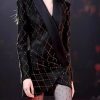 Women's Hot Fix Crystal Mini Dress, V-Neck Long Sleeve Patchwork Fold Detail Dress