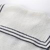 Women Summer Knitted Short Sleeve Striped Turn Down Collar White Mini Sweater Dress
