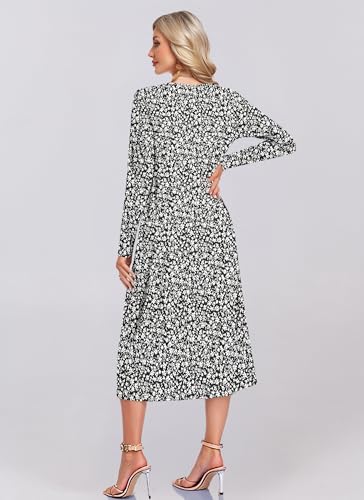 Women's Long Sleeve Maxi Dress with Pockets - Casual, Knit, Loose, Button, Crew Neck, Lightweight(XS-3XL)